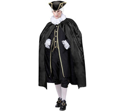 120 cm schwarzer eleganter Umhang für Erwachsene