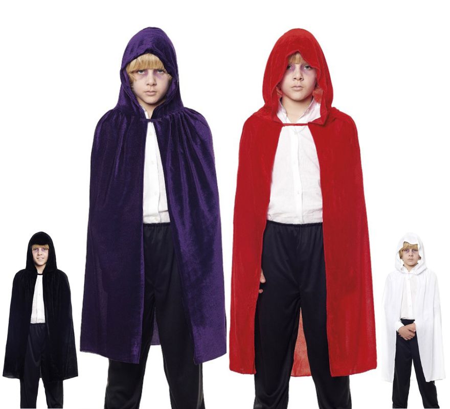 Translation missing: de.Capa Infantil 90 cm Terciopelo con Capucha en varios colores