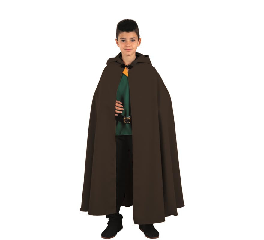 Translation missing: de.Capa larga Medieval negra con capucha infantil