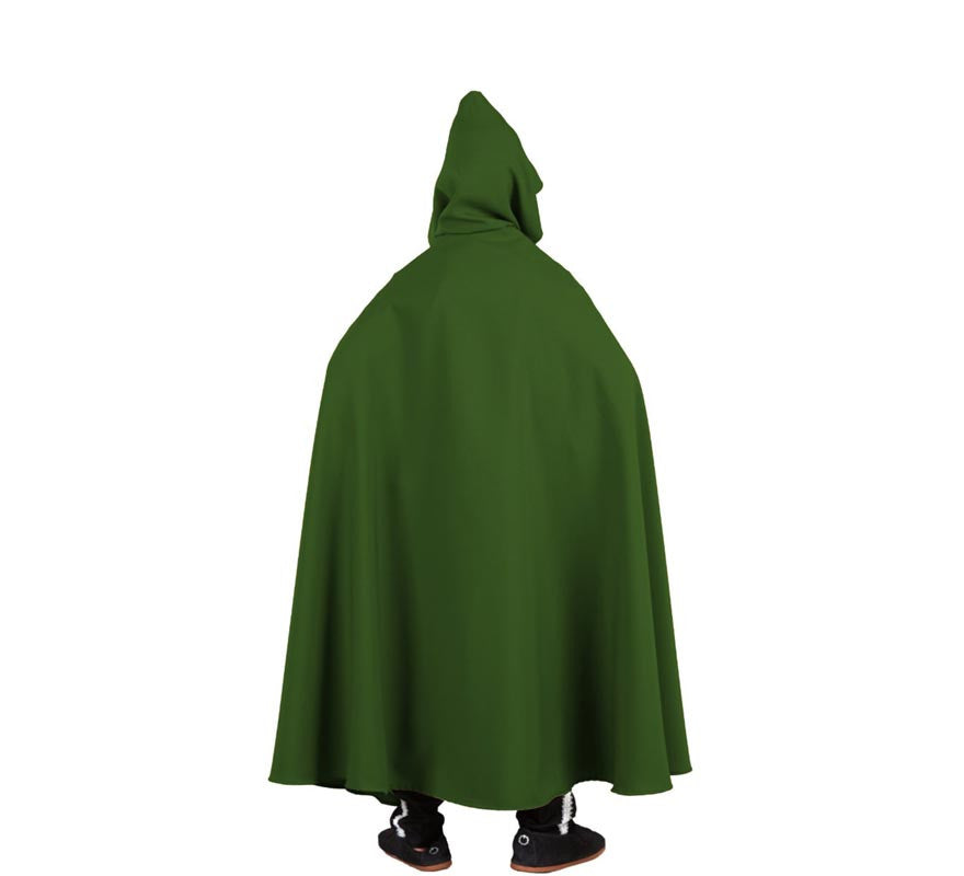 Translation missing: de.Capa larga Medieval verde oscuro con capucha infantil