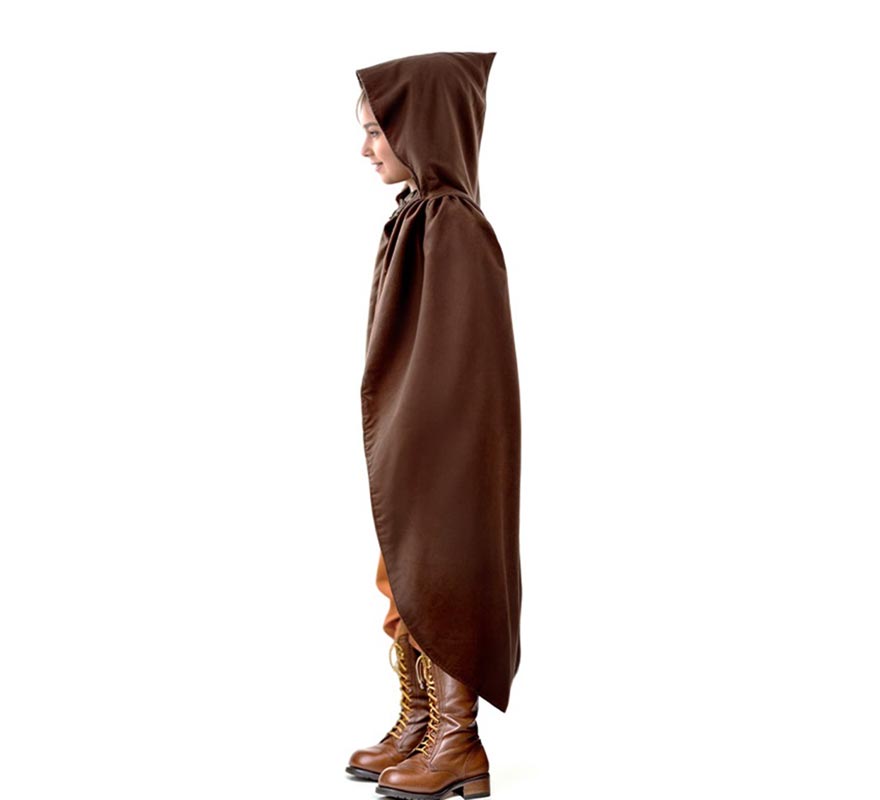 Capa Medieval marrón con capucha infantil