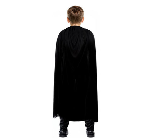 Capa negra con capucha infantil de 100 cm