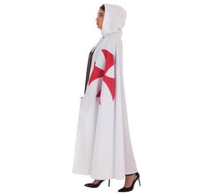 White Templar Cape mit Kreuz für Erwachsene