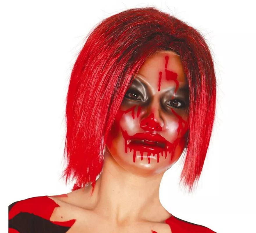 Careta de mujer Zombie transparente con sangre