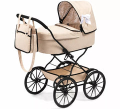 Klassischer beigefarbener Puppenwagen