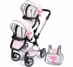 Zwillingspuppenwagen Pink Trend