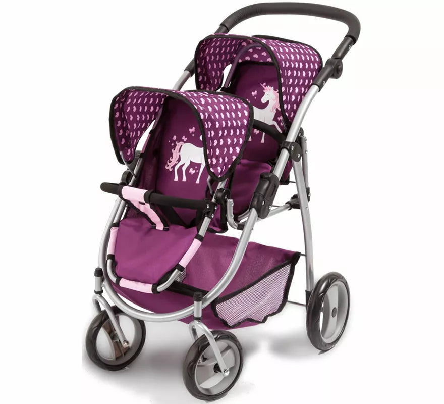 Translation missing: de.Carro de Muñecas Gemelar Unicornio rosa y morado