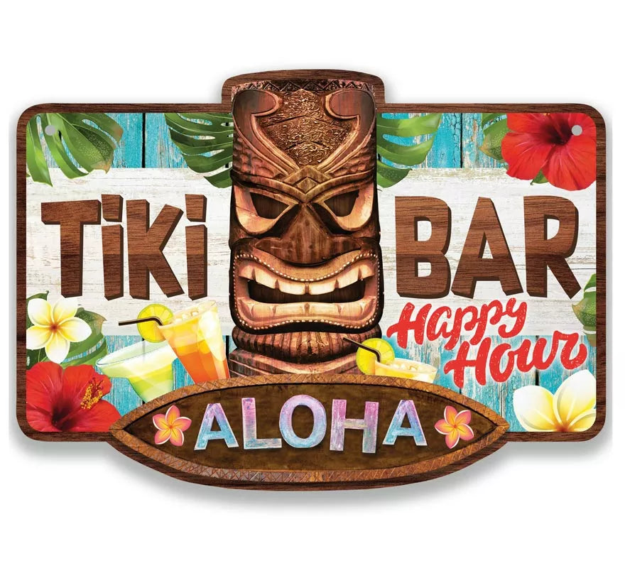 Cartel Tiki Bar Aloha de 25x35 cm