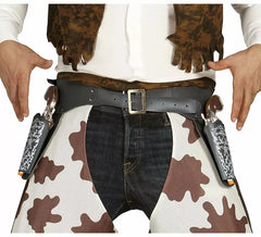 Doppelter schwarzer Holster mit zwei Cowboy-Gewehren
