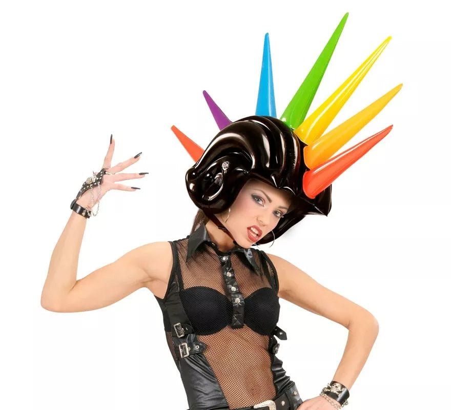 Casco con Puntas multicolor hinchable de 90 cm