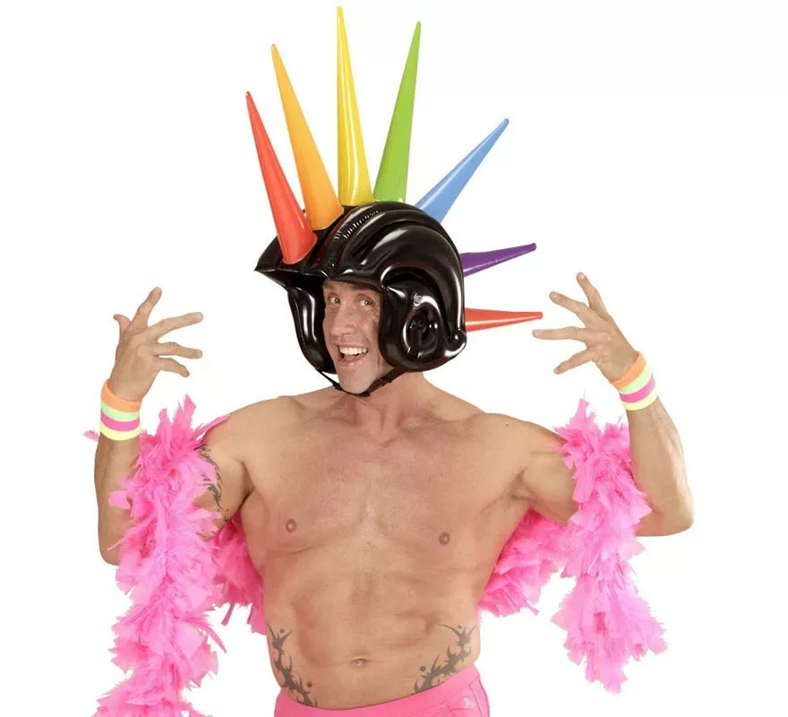 Translation missing: de.Casco con Puntas multicolor hinchable de 90 cm