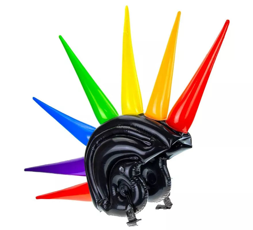 Translation missing: de.Casco con Puntas multicolor hinchable de 90 cm
