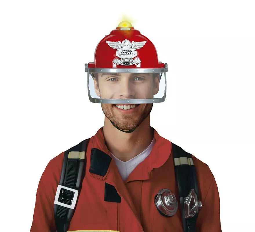 Casco de Bombero con Sirena y Luz