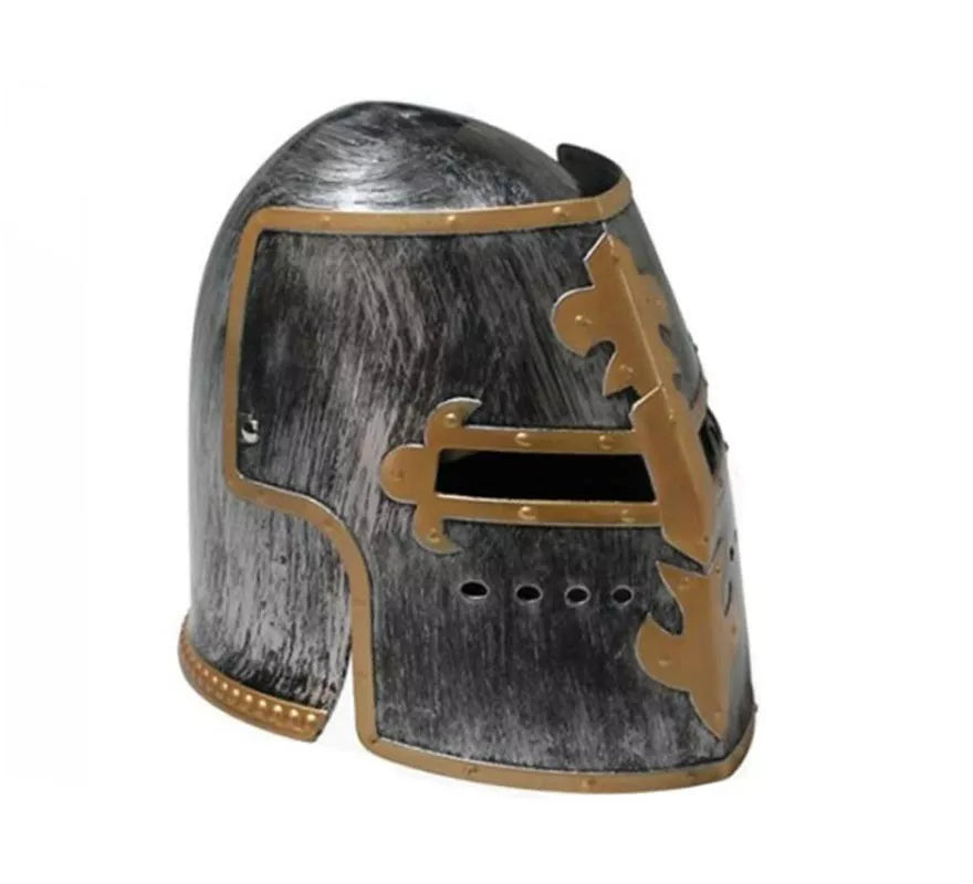 Translation missing: es.Casco de Caballero Medieval plateado y marrón
