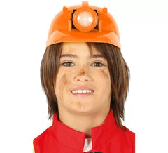 Orange Arbeiterhelm mit Licht für Kinder