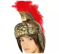 Casco de Romano Dorado con Plumas para niño