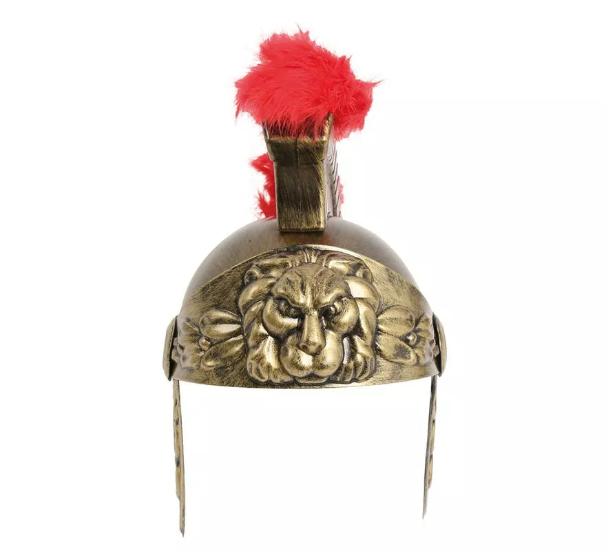 Translation missing: de.Casco de Romano Dorado con Plumas para niño