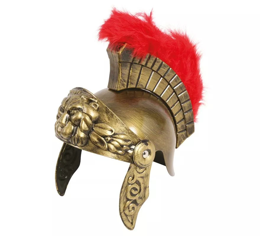 Translation missing: de.Casco de Romano Dorado con Plumas para niño