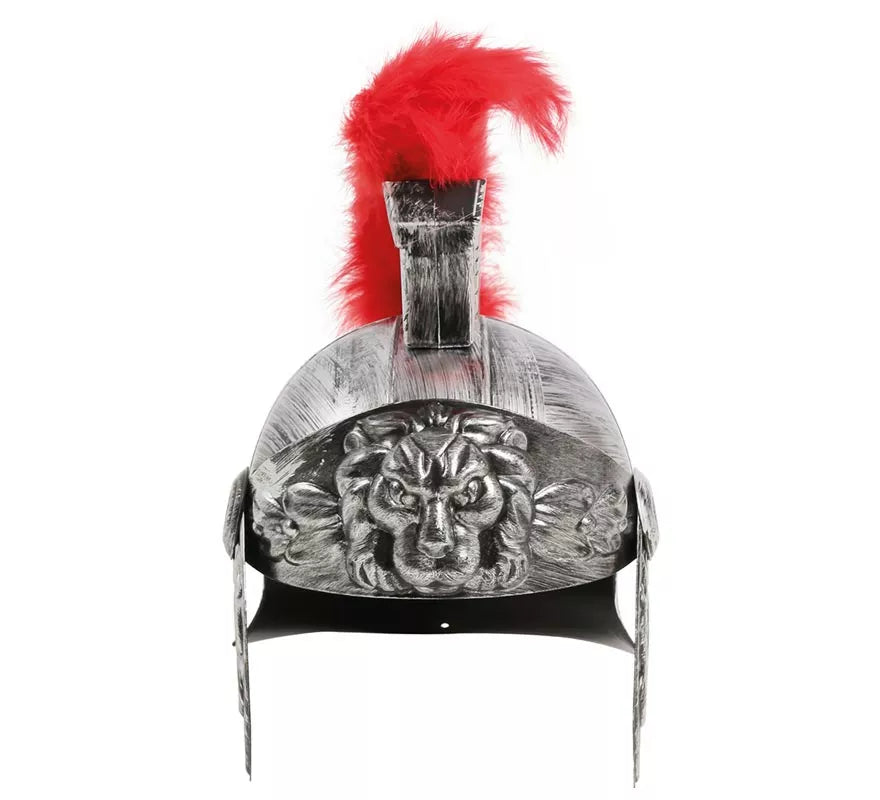 Translation missing: de.Casco de Romano Plateado con Plumas