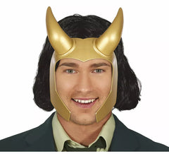 Goldener Superhelden-Helm mit Hörnern