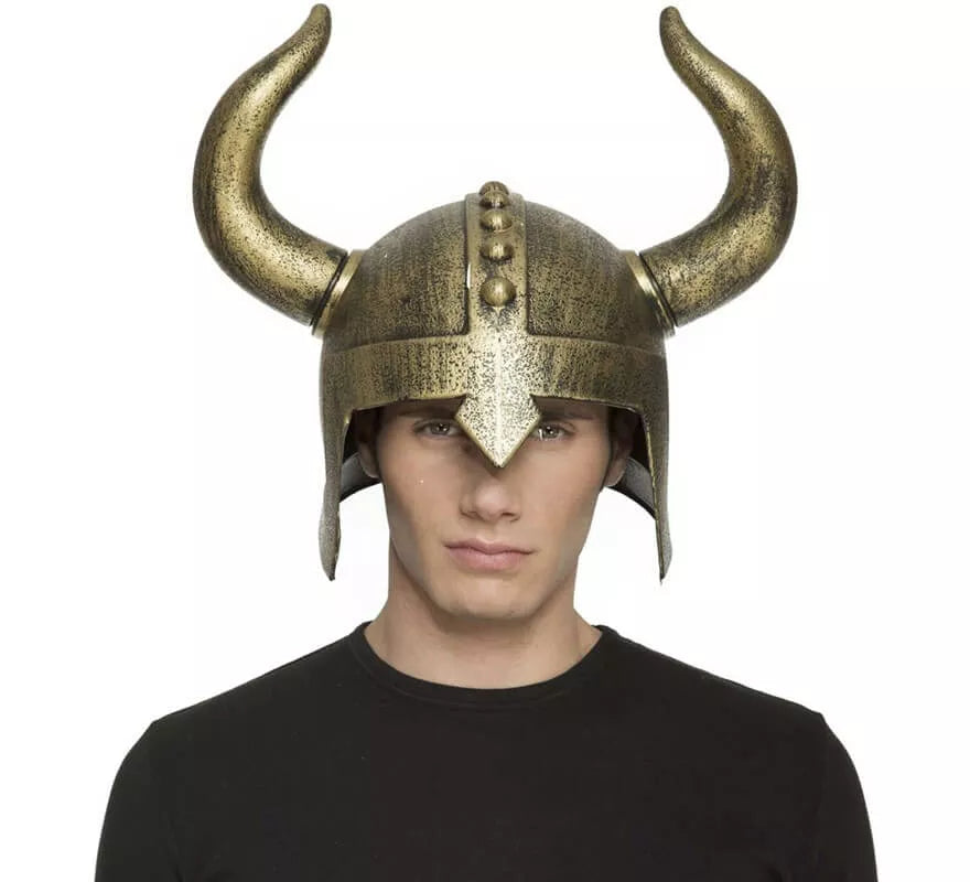 Translation missing: de.Casco de Vikingo con cuernos color Bronce