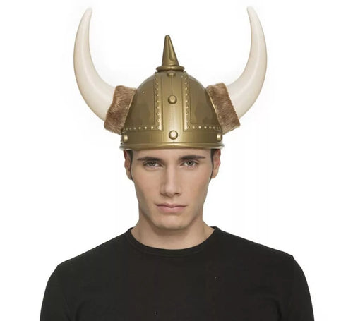Casco de Vikingo con cuernos de Plástico
