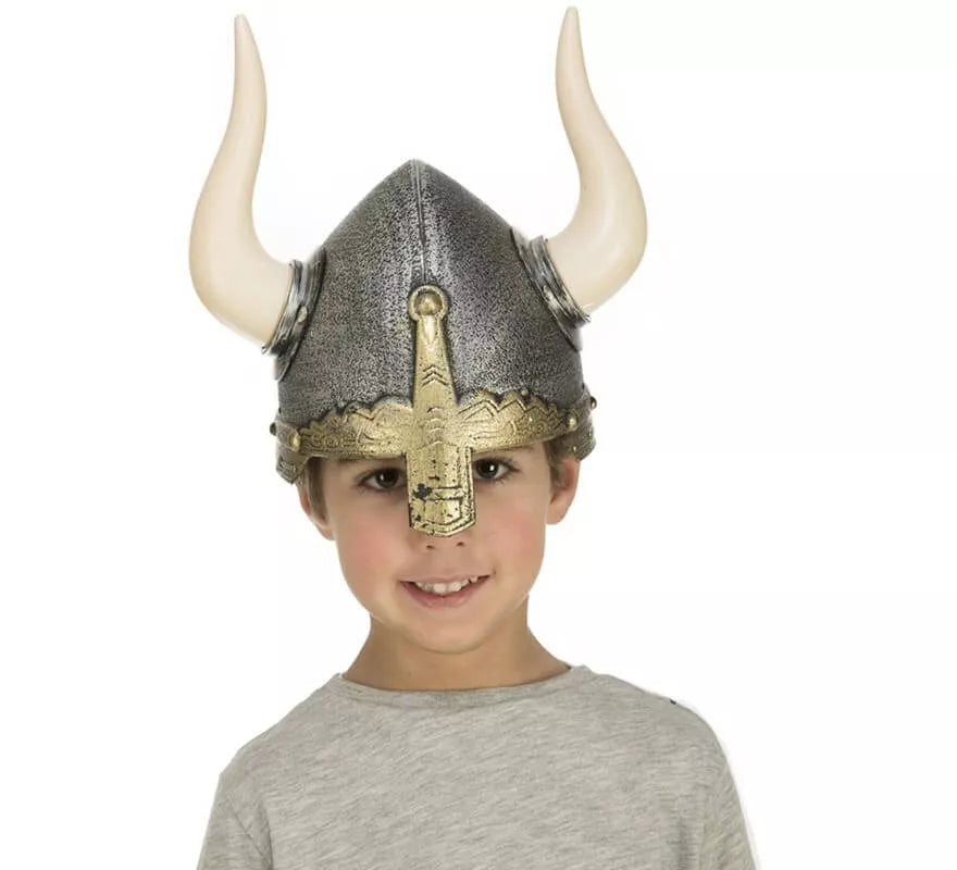 Translation missing: de.Casco de Vikingo con cuernos y cubre nariz Infantil