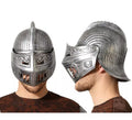Casco Plateado Medieval con Visera