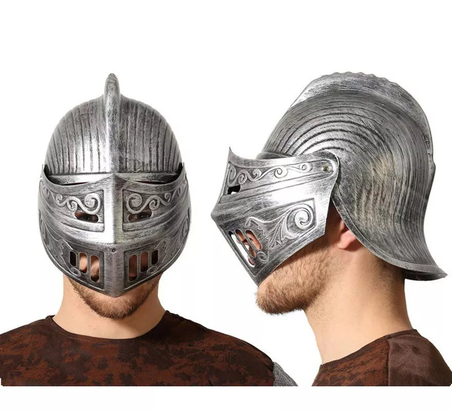 Translation missing: de.Casco Plateado Medieval con Visera
