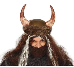 Wikingerhelm mit Hörnern und Leder