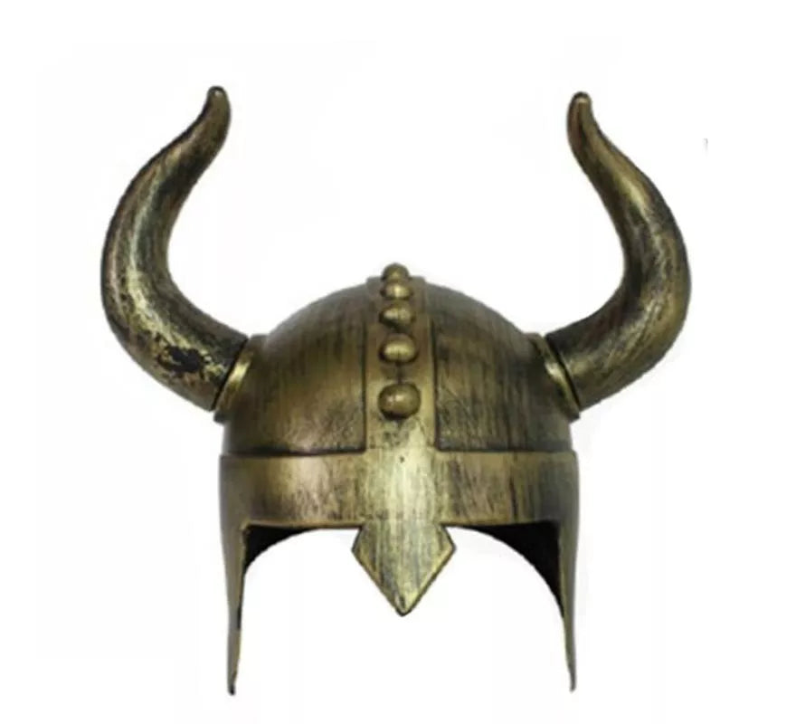 Translation missing: de.Casco Vikingo dorado envejecido con cuernos