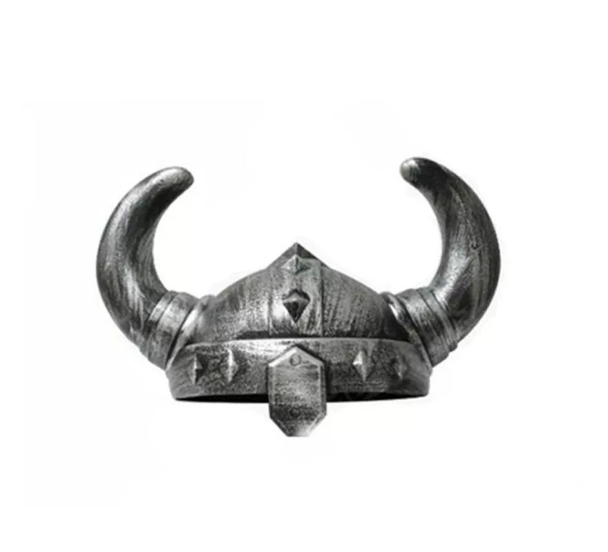 Translation missing: de.Casco Vikingo plateado envejecido con cuernos