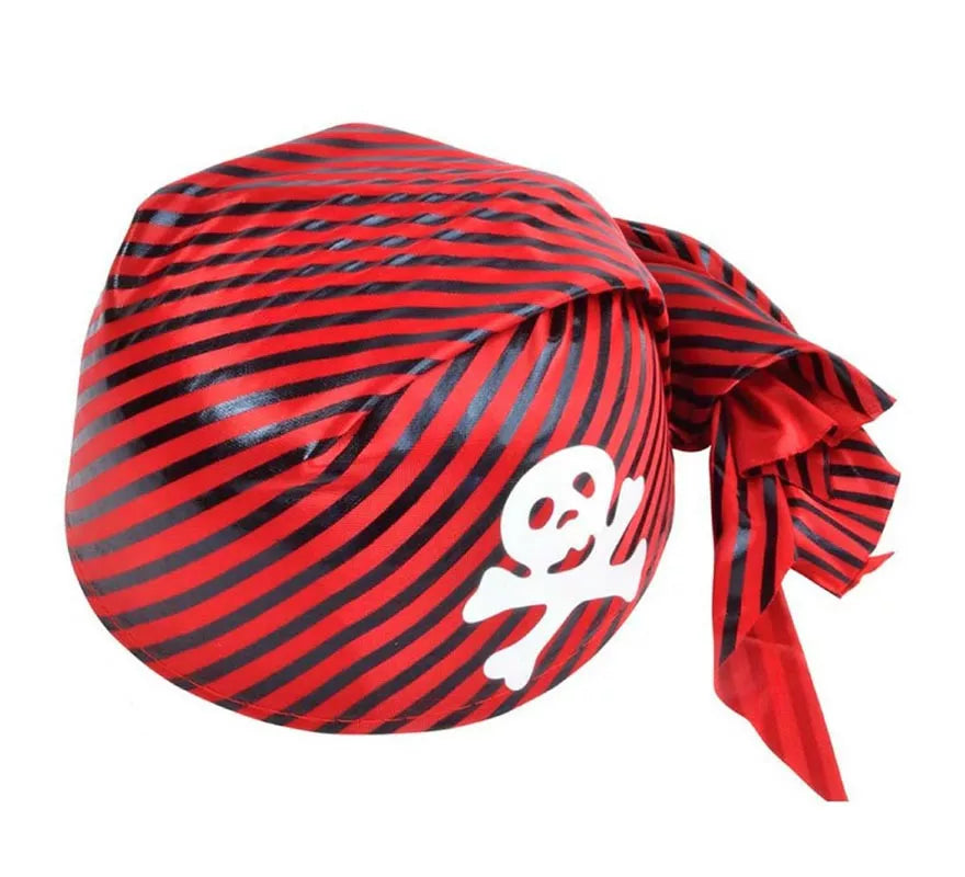 Translation missing: de.Casquete Pirata con rayas rojo y negro