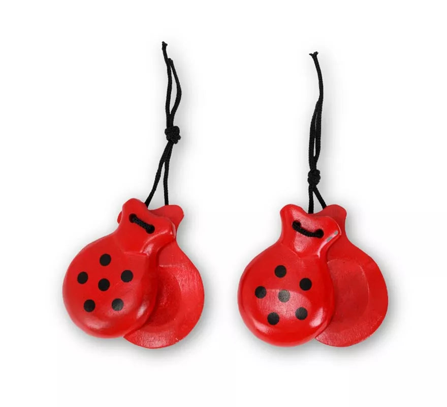 Translation missing: de.Castañuelas rojas con lunares negros de 6,5x8,5 cm