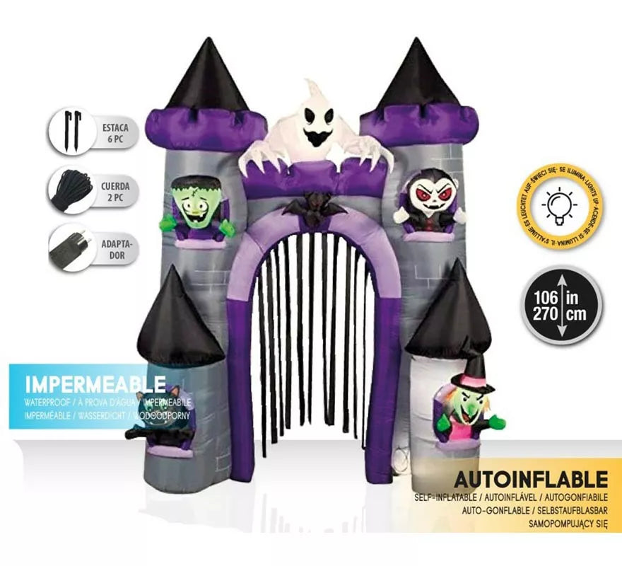 Translation missing: de.Castillo Auto Hinchable de Halloween con LEDs de 270 cm