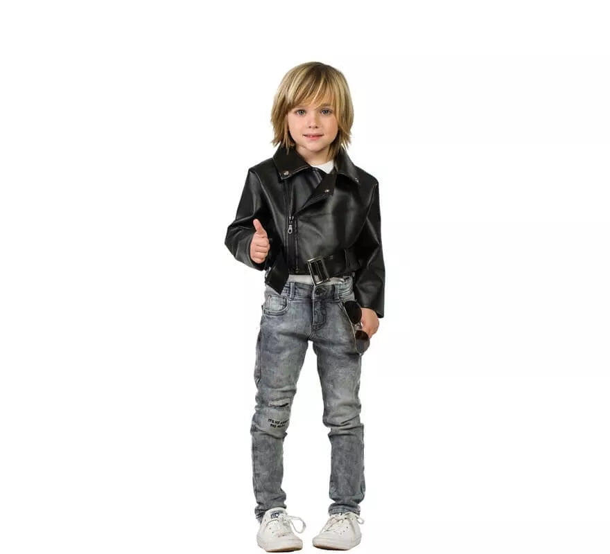Translation missing: de.Cazadora de Rockero Negra para niño