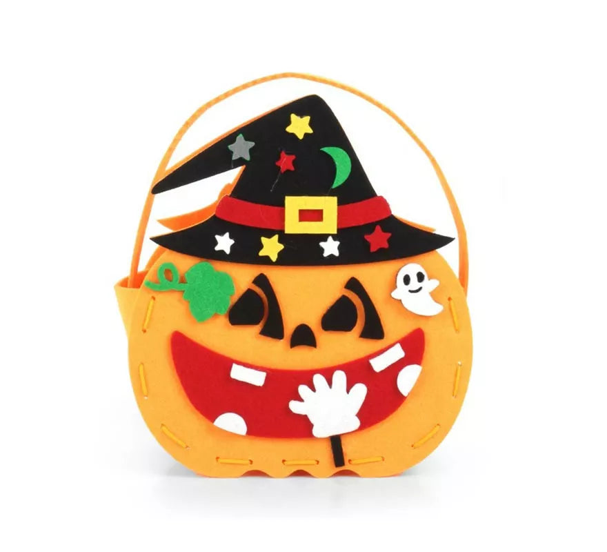 Translation missing: de.Cesta para dulces Calabaza con sombrero de fieltro de 17x12x6 cm