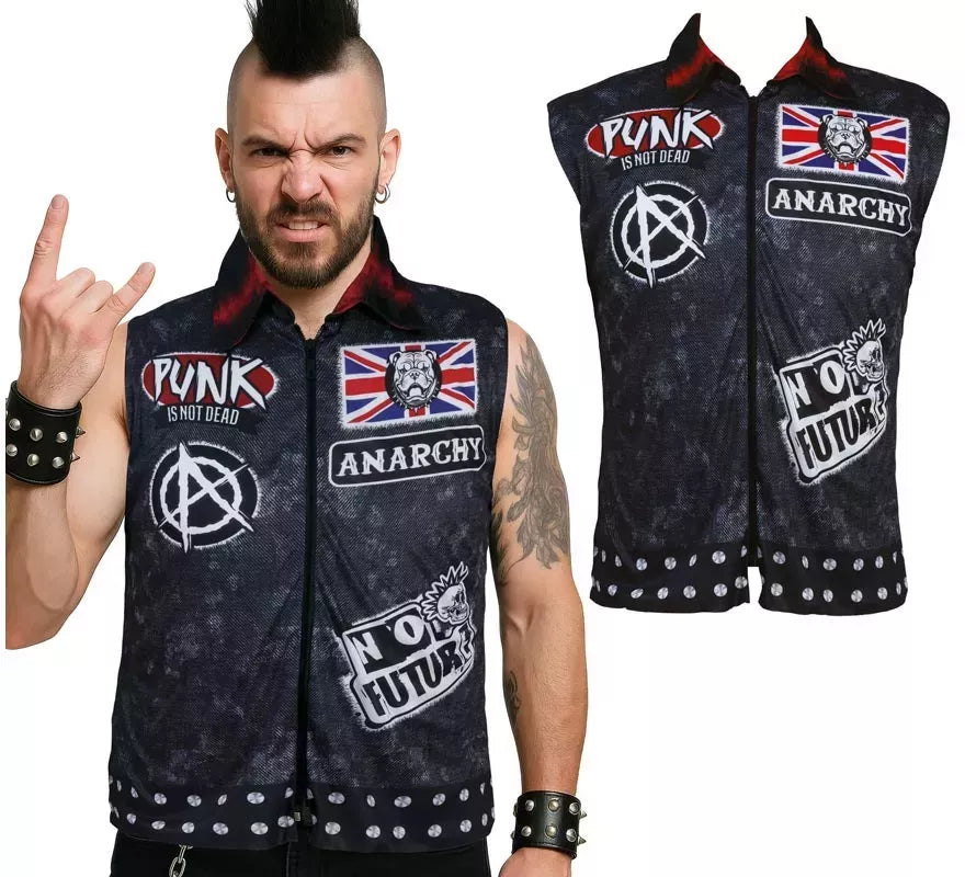 Translation missing: de.Chaleco Anarchy Punk para hombre