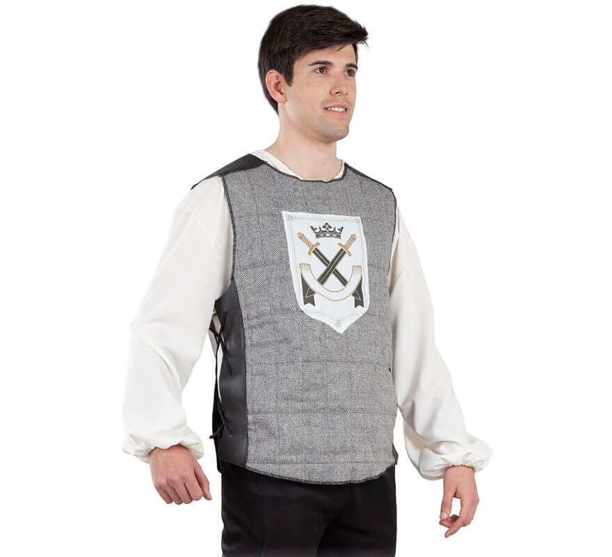 Translation missing: de.Chaleco de Guerrero Medieval Gris para hombre