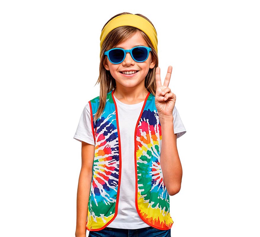 Translation missing: de.Chaleco de Hippie círculos multicolor infantil