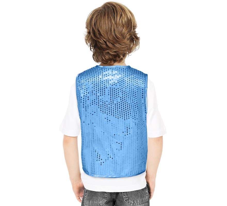 Translation missing: de.Chaleco de Lentejuelas azul claro para niños