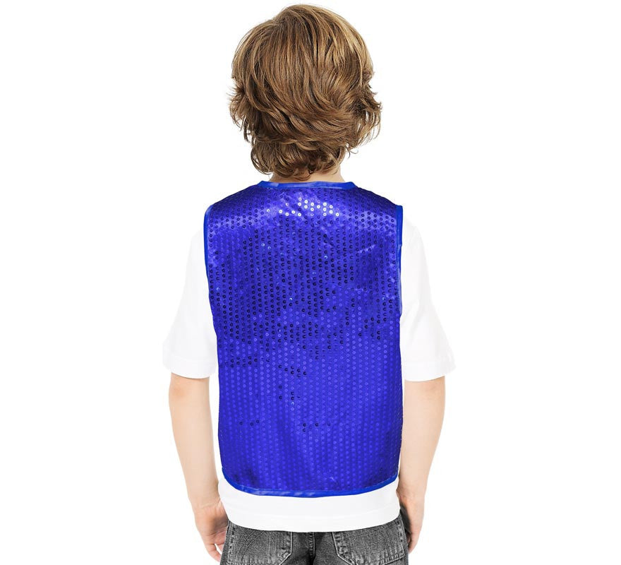 Translation missing: de.Chaleco de Lentejuelas azul oscuro para niños