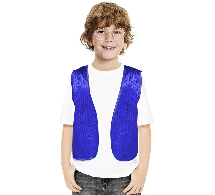 Translation missing: de.Chaleco de Lentejuelas azul oscuro para niños