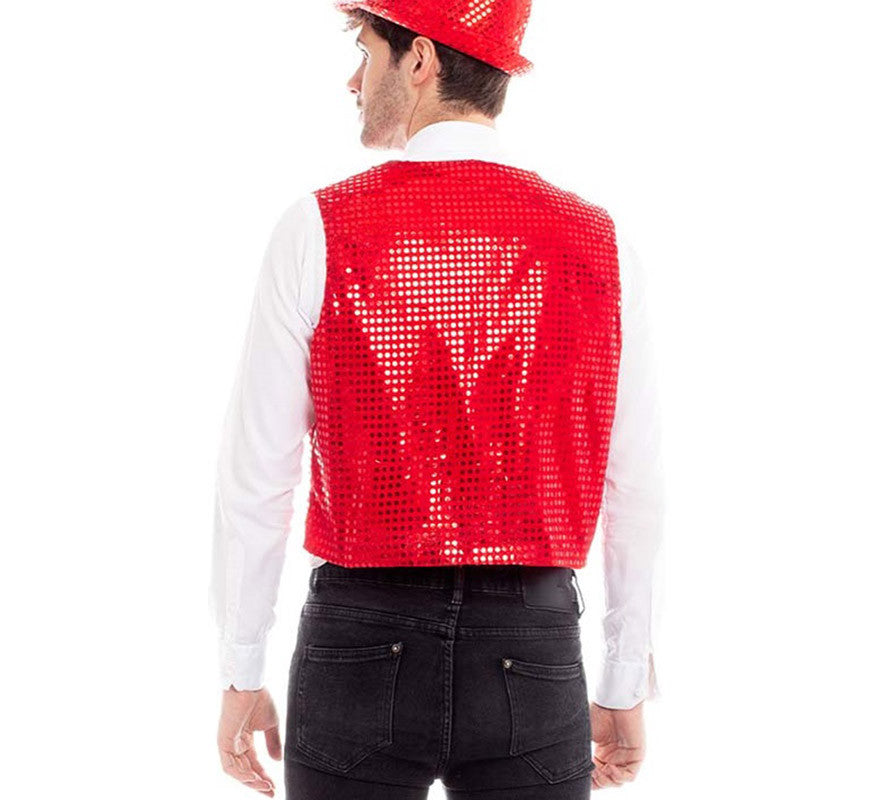 Translation missing: de.Chaleco de Lentejuelas color Rojo para hombre