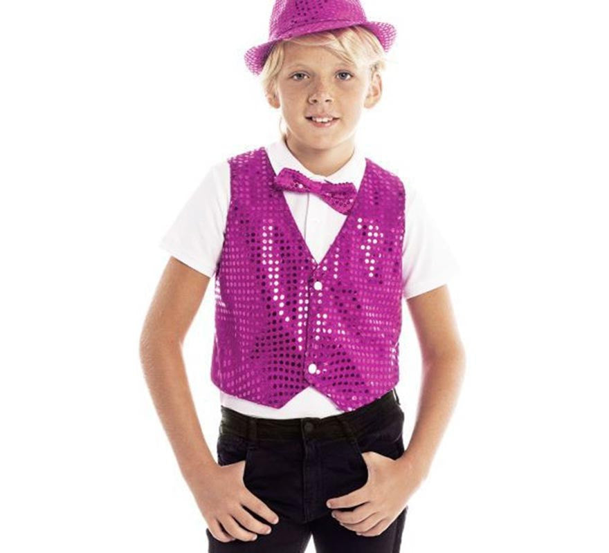 Chaleco de Lentejuelas fucsia infantil