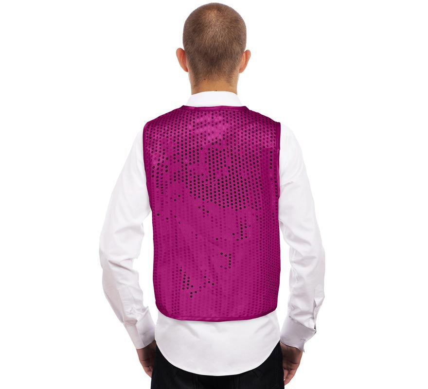 Translation missing: de.Chaleco de Lentejuelas fucsia para adultos