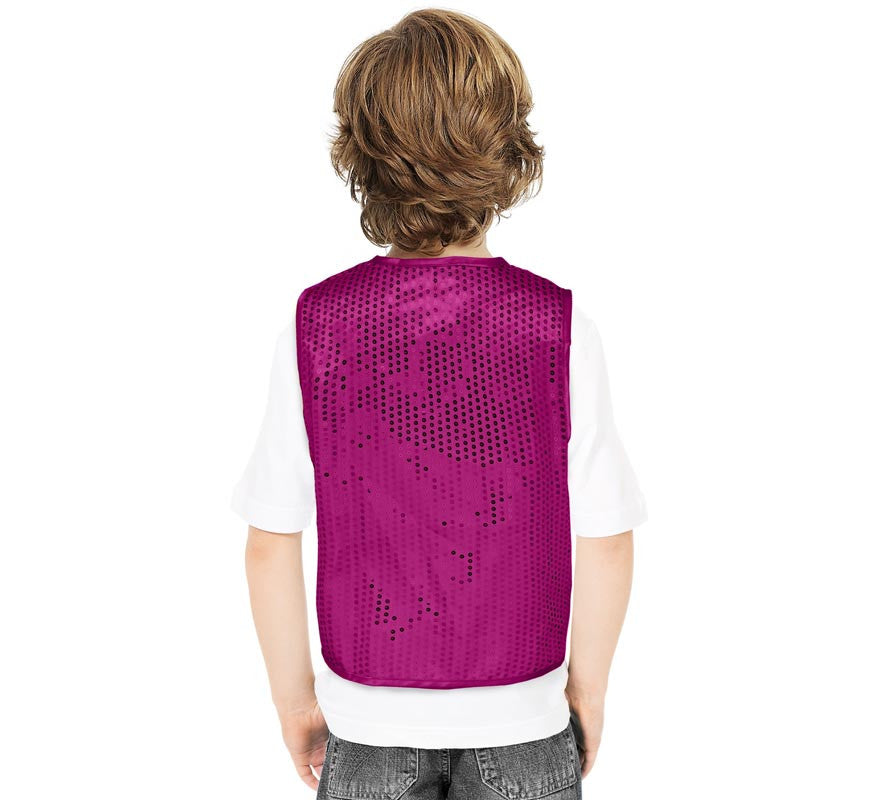 Chaleco de Lentejuelas fucsia para niños