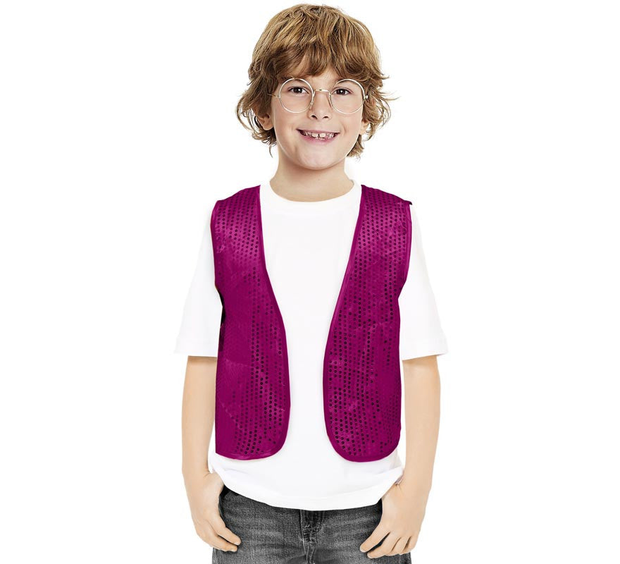 Translation missing: de.Chaleco de Lentejuelas fucsia para niños