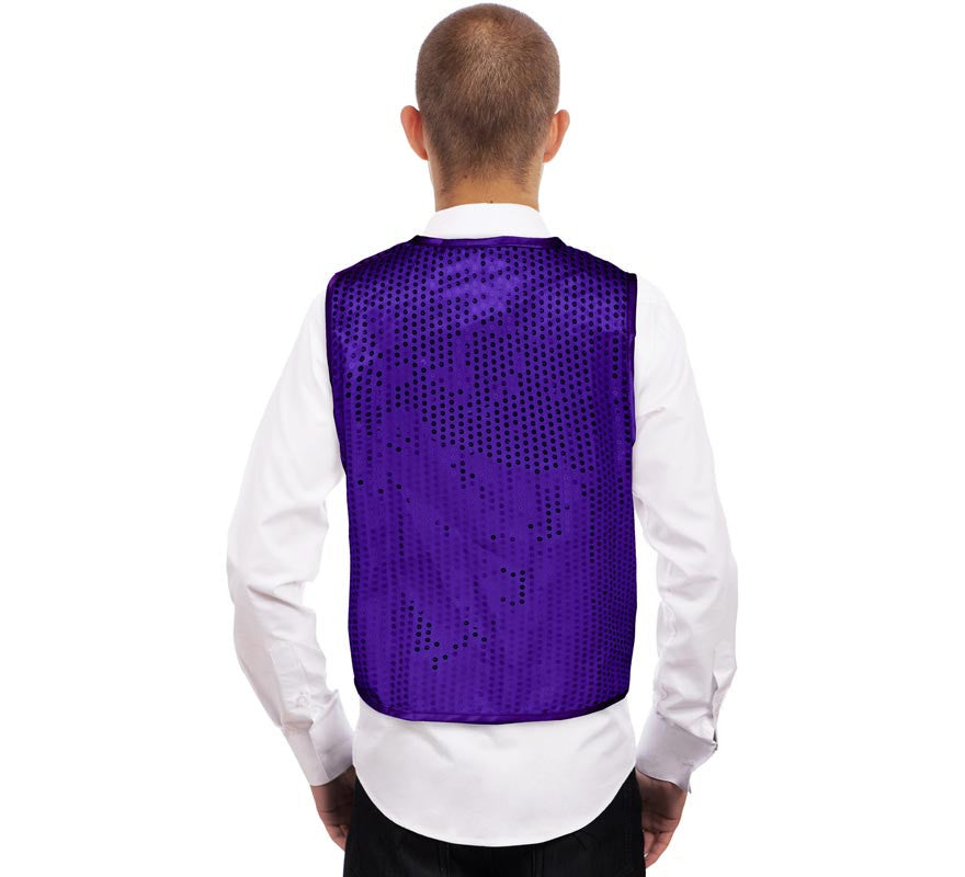 Chaleco de Lentejuelas morado para adultos