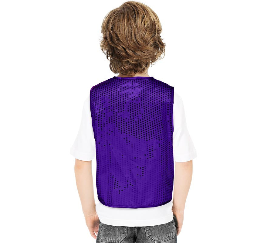 Translation missing: de.Chaleco de Lentejuelas morado para niños